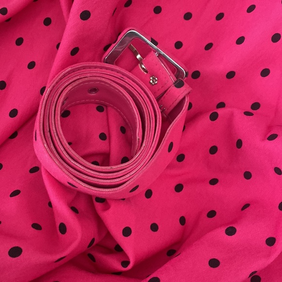 MANEATER SWING DRESS IN HOT PINK POLKA DOT - VIXEN BY MICHELINE PITT - Picture 5 of 5